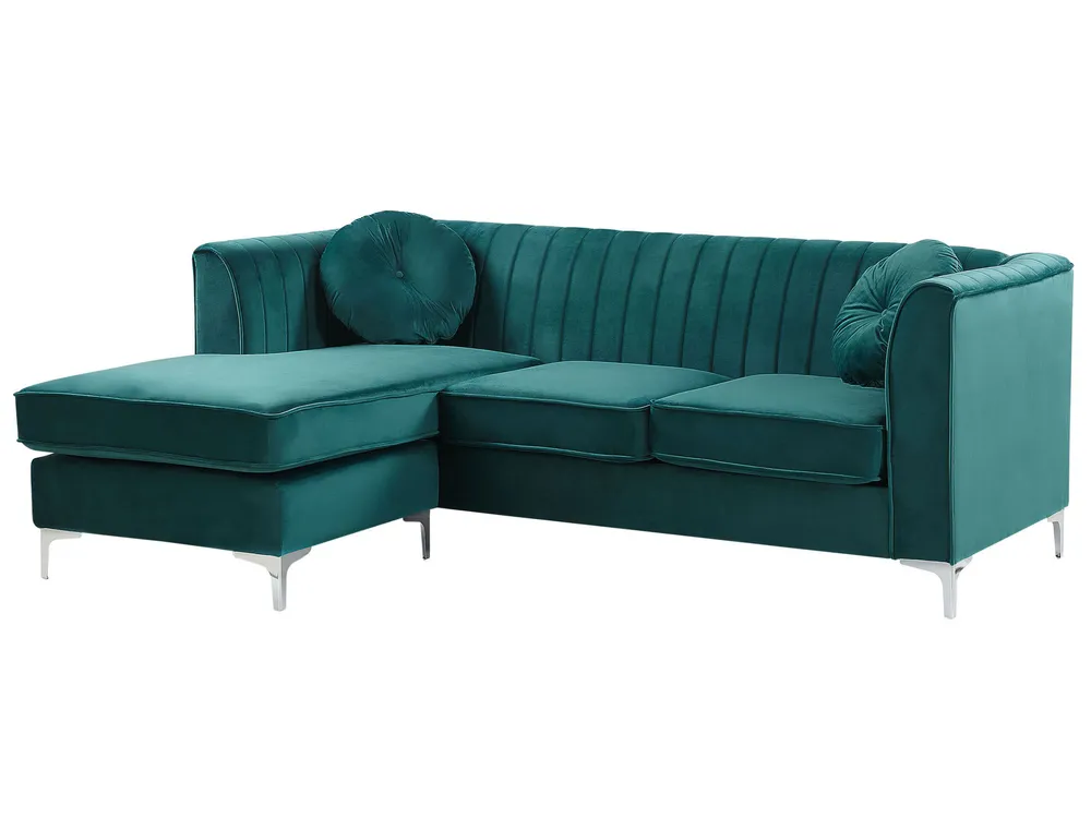 Right Hand Pelúcia Corner Sofa Green TIMRA