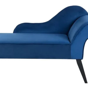 Right Hand Velvet Chaise Lounge Cobalt Cobalto BIARRITZ