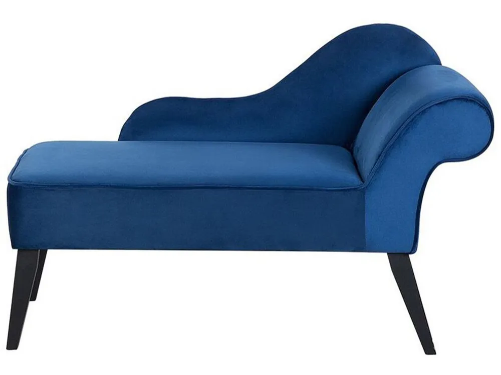 Right Hand Velvet Chaise Lounge Cobalt Cobalto BIARRITZ
