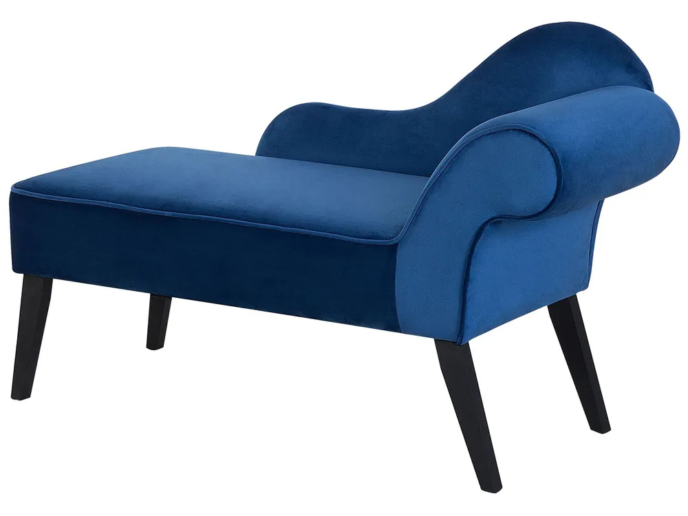 Right Hand Velvet Chaise Lounge Cobalt Cobalto BIARRITZ