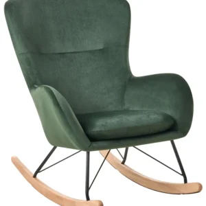 Rocking Chair ELLAN Velvet Dark Oliva