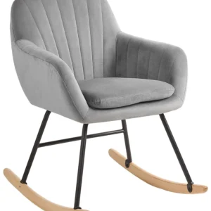 Rocking Chair LIARUM Tecido macio Grey