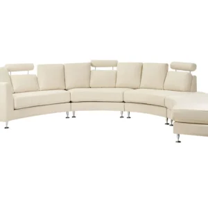 7 Seater Curved Fabric Personalizável Sofa Beige ROTUNDE para Apartamento Pequeno