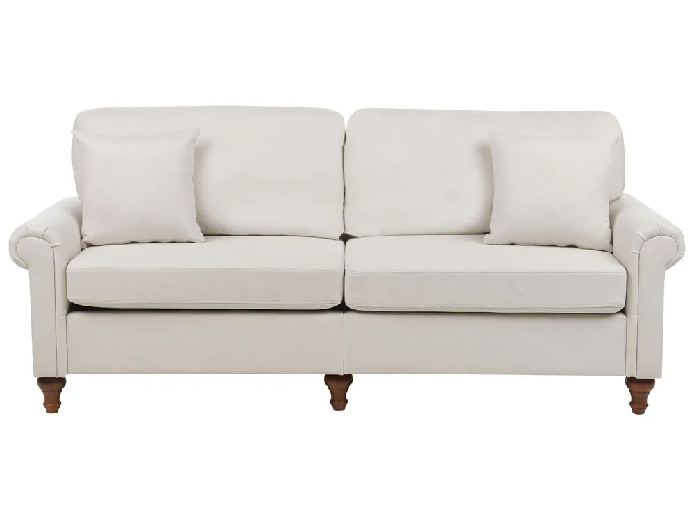 3 Seater Fabric Sofa Bege claro GINNERUP | Entrega Rápida