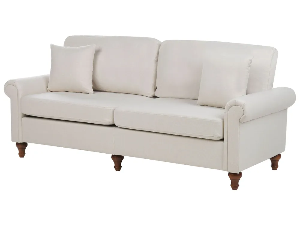 3 Seater Fabric Sofa Bege claro GINNERUP | Entrega Rápida