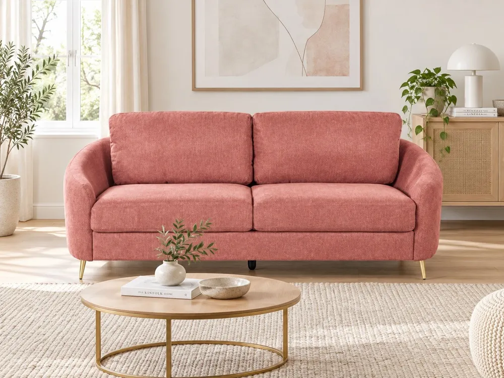 3 Seater Fabric Sofa Chiclete TROSA com Espaço para Lenha