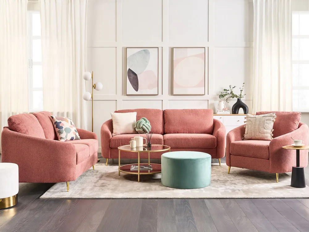 3 Seater Fabric Sofa Chiclete TROSA com Espaço para Lenha