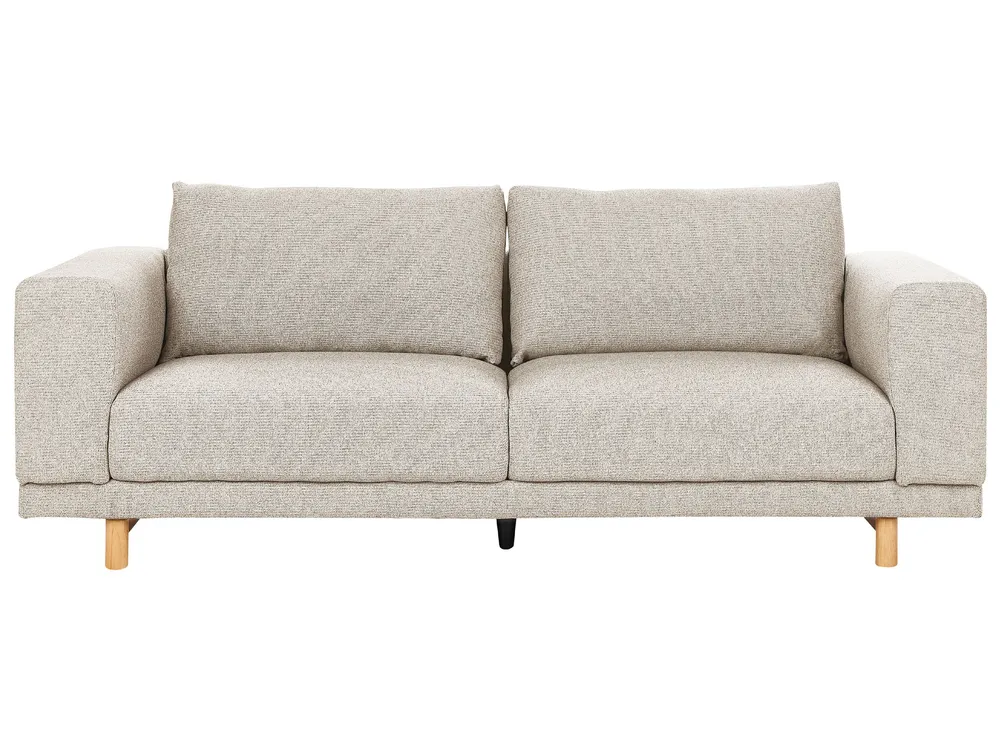 3 Seater Fabric Sofa Light Tom neutro NIVALA