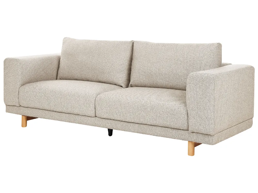 3 Seater Fabric Sofa Light Tom neutro NIVALA
