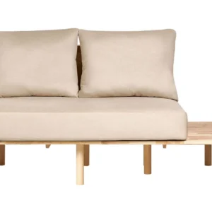 2 Seater Fabric Sofa Table Cor creme SALO com 3 Portas de Correr