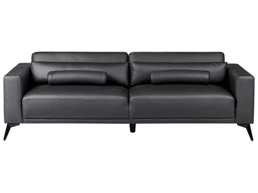 3 Seater Faux Pele Sofa Black ANGE