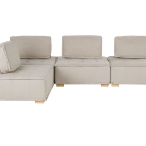 4 Seater Modular Fabric Corner Sofa Beige TIBRO