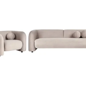 4 Seater Velvet Living Room Set Taupe LEIREN