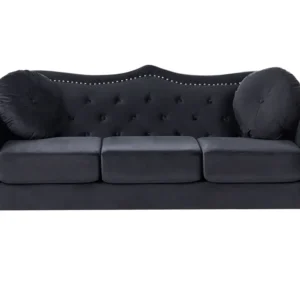 3 Seater Velvet Sofa Black SKIEN