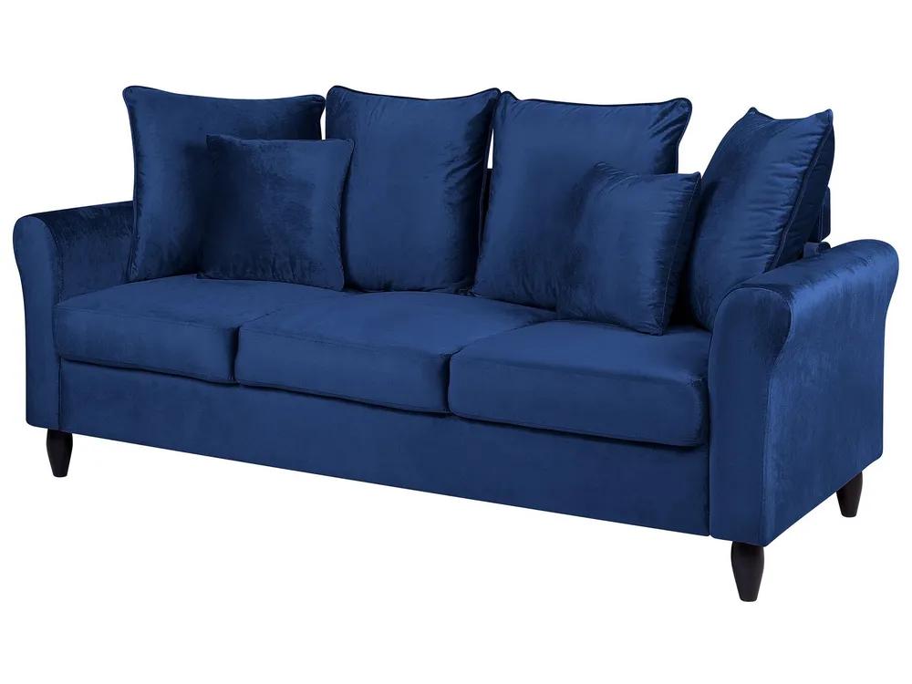 3 Seater Velvet Sofa Navy Marinho BORNHOLM