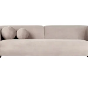 3 Seater Velvet Sofa Taupe LEIREN