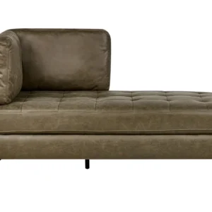 Sofá de Canto Chaise-longue em pele sintética verde à esquerda REBAIS