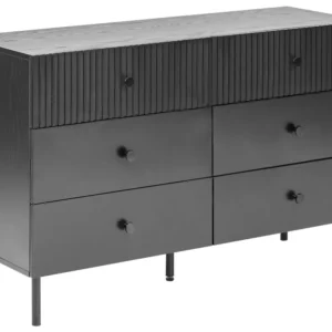 Sofá de Canto Cómoda com 6 gavetas preta COVENTRY