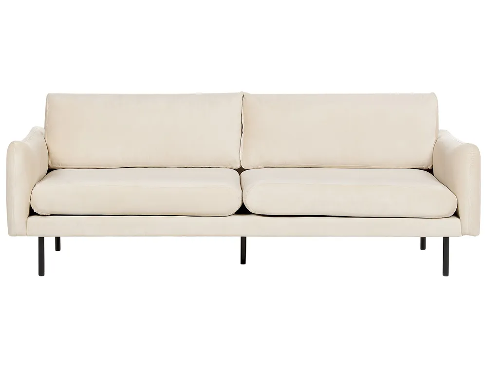 Sofá de Canto 3 Seater Velvet Sofa Light Cor creme VINTERBRO