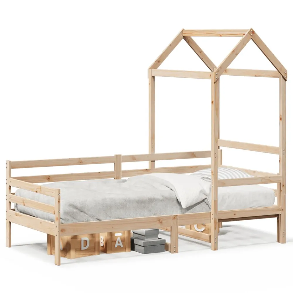 Sofá de Canto Sofá-cama com telhado 90x200 cm madeira de pinho maciç