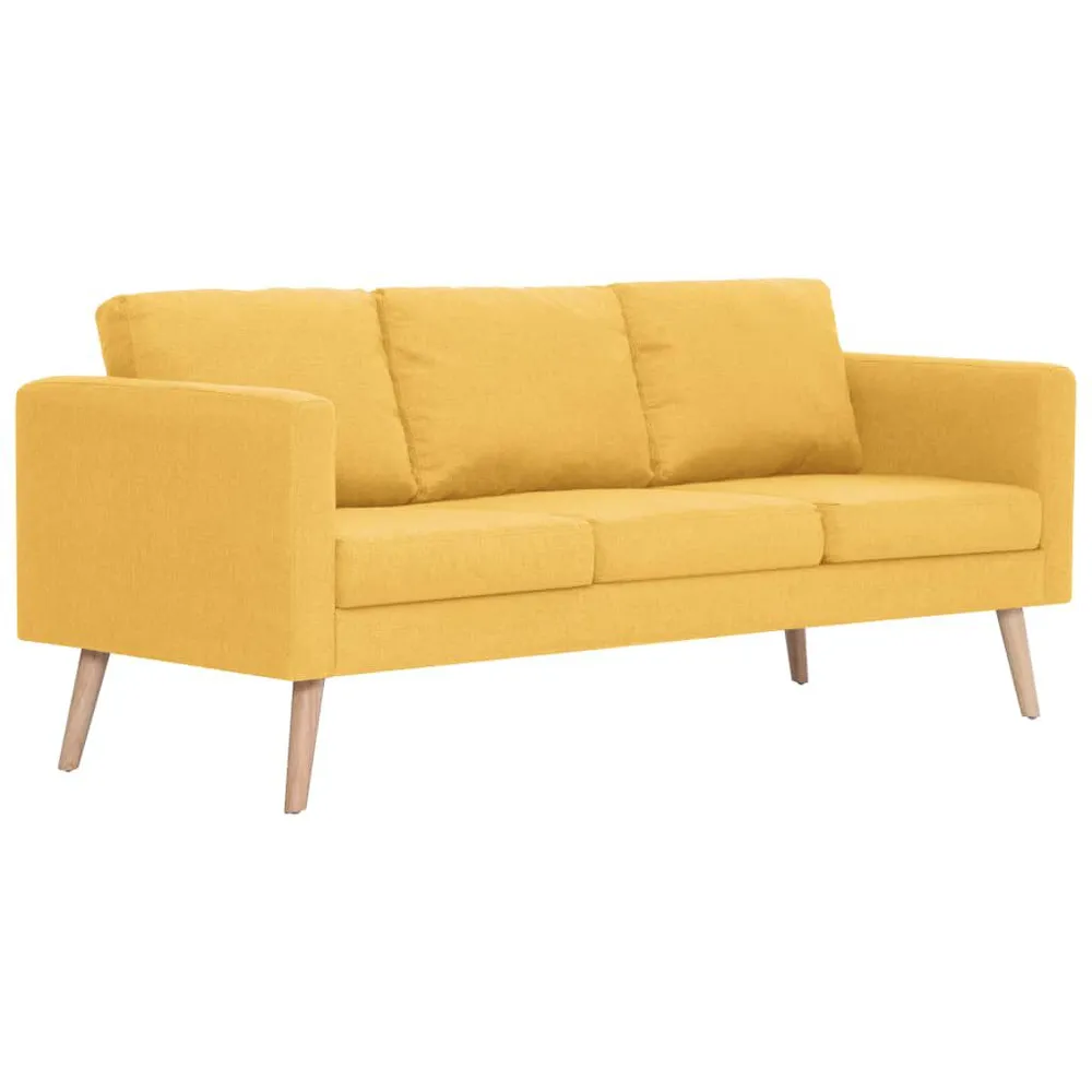 Sofá de 3 lugares em tecido amarelo Design Moderno