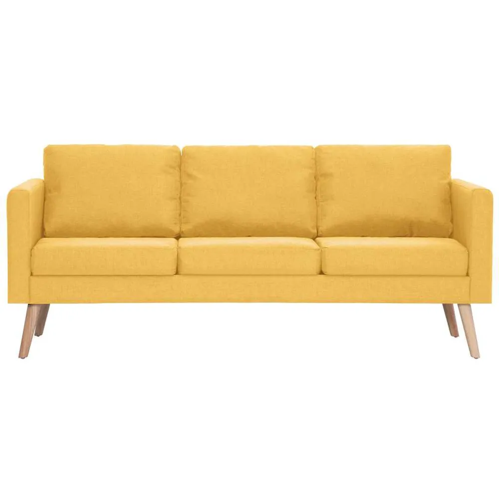 Sofá de 3 lugares em tecido amarelo Design Moderno