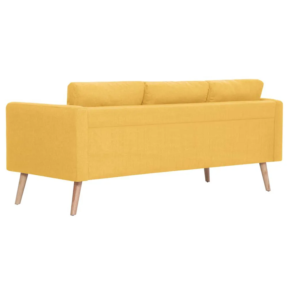 Sofá de 3 lugares em tecido amarelo Design Moderno