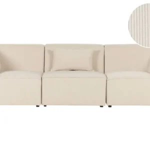Sofá modular de 3 lugares em bombazine creme LEMVIG