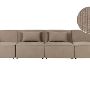 Sofá modular de 4 lugares em bombazine taupe LEMVIG
