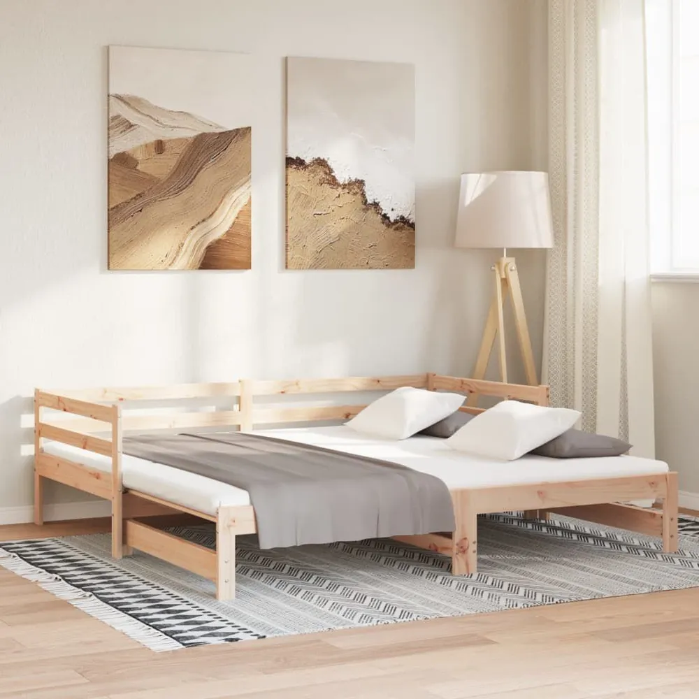Sofá-cama com gavetão 90x200 cm madeira de pinho maciç para Apartamento Pequeno