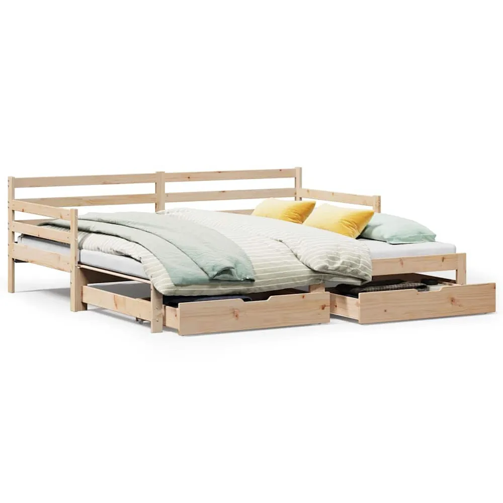 Sofá-cama com gavetão e gavetas sem colchão 90x190 cm com Espaço para Lenha