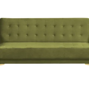 Sofá-cama de 3 lugares em veludo verde ABERDEEN