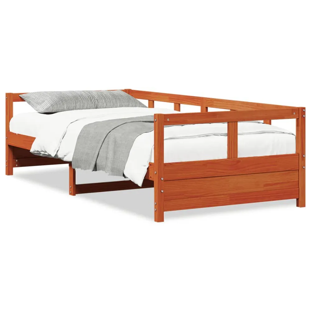 Sofá-cama sem colchão 90x190 cm pinho maciço castanho-mel 3 Lugares