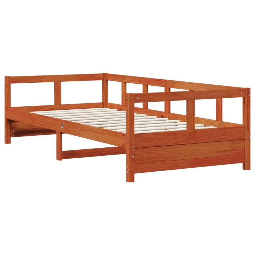 Sofá-cama sem colchão 90x190 cm pinho maciço castanho-mel 3 Lugares