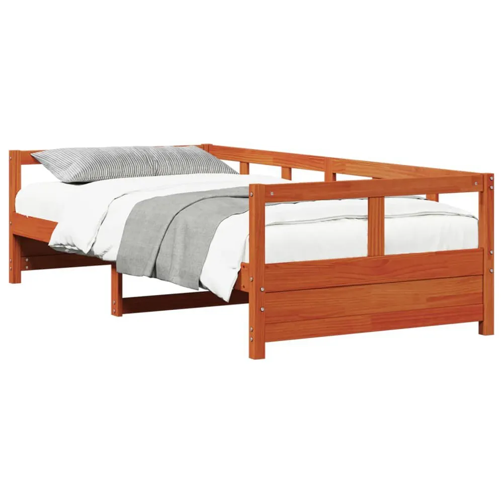 Sofá-cama sem colchão 90x190 cm pinho maciço castanho-mel 3 Lugares