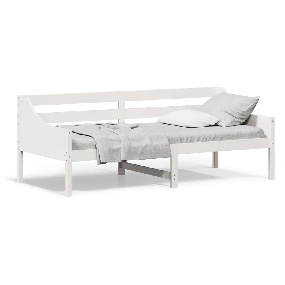 Sofá-cama sem colchão 90x200 cm madeira de pinho maciç branco com 10 Anos de Garantia no Mecanismo