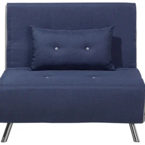 Sofá-cama em tecido azul sombrio FARRIS