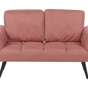 Sofá-cama em tecido rosa BREKKE Design Moderno