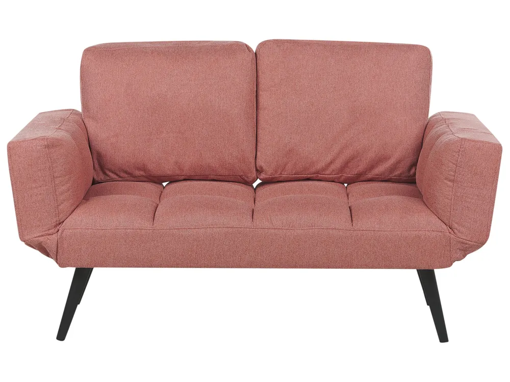 Sofá-cama em tecido rosa BREKKE Design Moderno