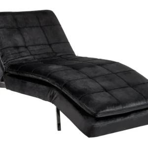 Velvet Chaise Lounge Black LOIRET