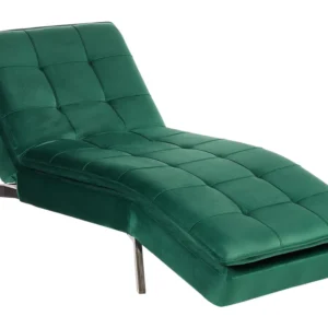 Velvet Chaise Lounge Emerald Green LOIRET
