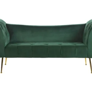 Velvet Chaise Lounge Green NANTILLY
