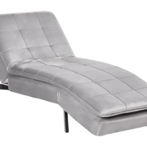 Velvet Chaise Lounge Light Grey LOIRET