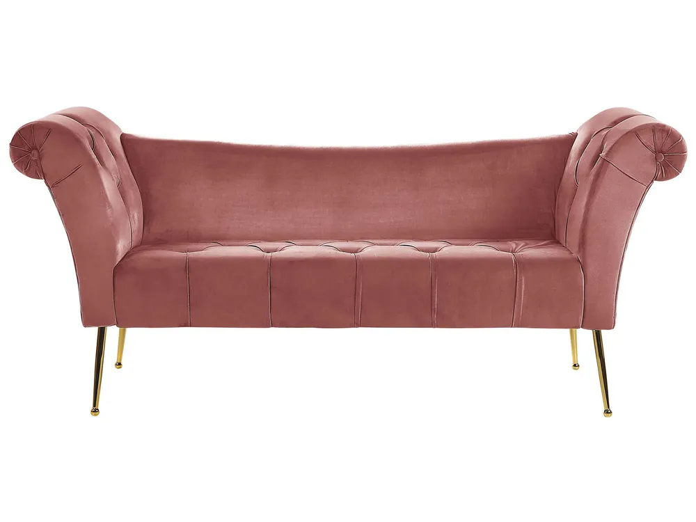 Velvet Chaise Lounge Pink NANTILLY