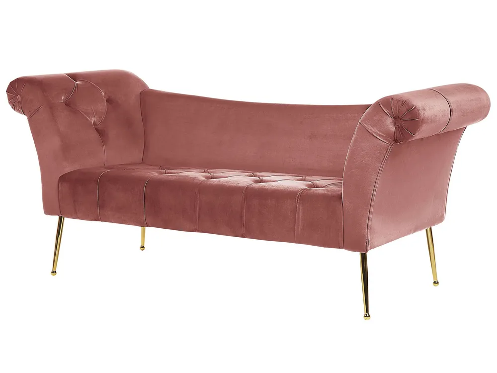Velvet Chaise Lounge Pink NANTILLY