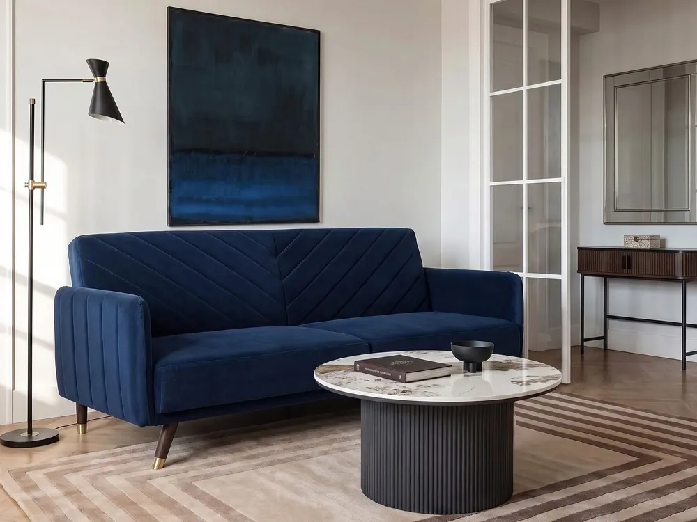 Velvet Fabric Sofa Bed Anil SENJA em Veludo