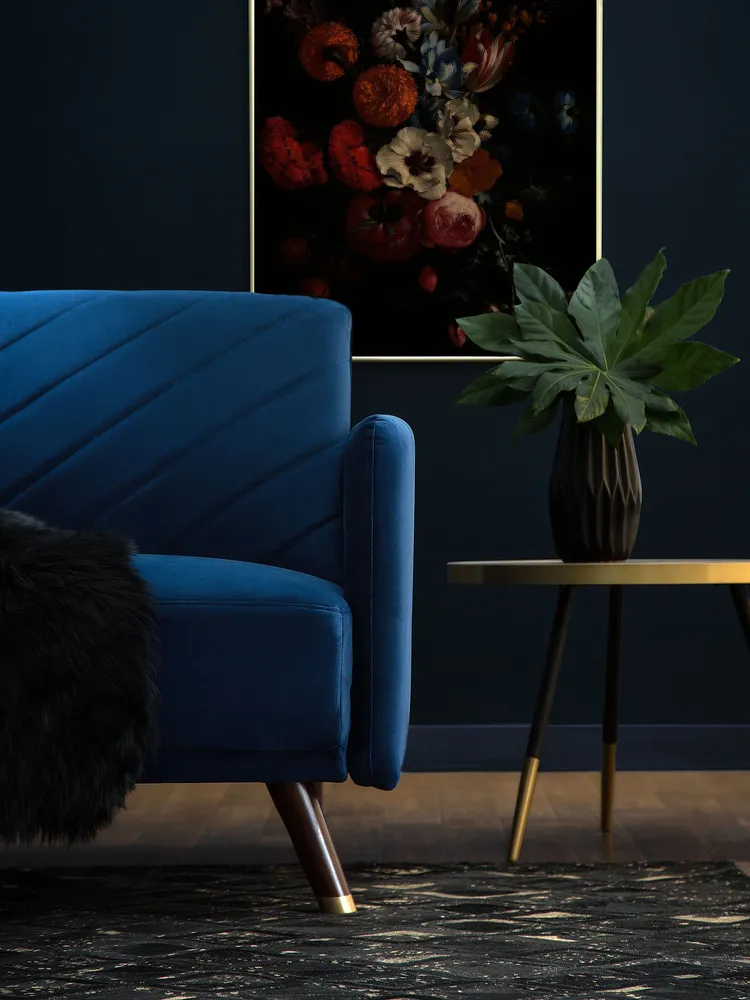 Velvet Fabric Sofa Bed Anil SENJA em Veludo