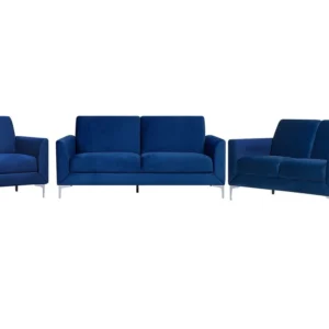 Velvet Living Room Set Navy Blue FENES