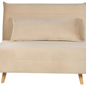 Velvet Single Sofa Bed Beige SETTEN