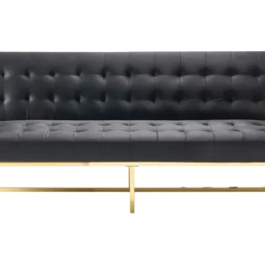 Velvet Sofa Bed Black MARSTAL